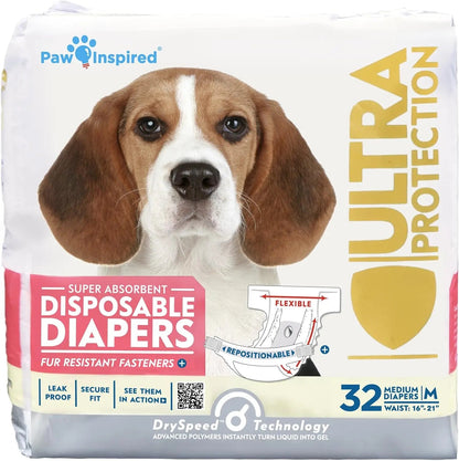 Paw Inspired Disposable Dog Diapers – Leakproof Protection for Dogs