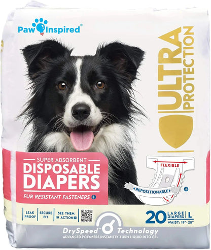 Paw Inspired Disposable Dog Diapers – Leakproof Protection for Dogs