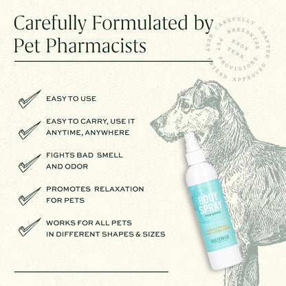 Pet Deodorizing Spray Dog Cat Cologne Sweet Pea Vanilla Odor Control 8oz