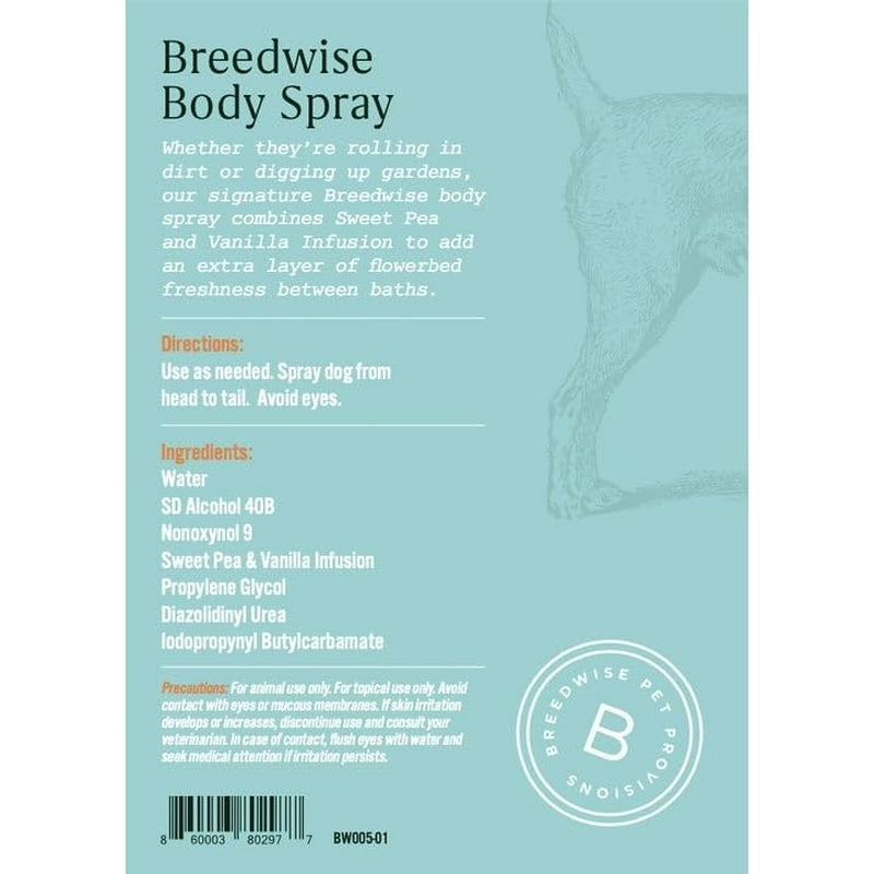 Pet Deodorizing Spray Dog Cat Cologne Sweet Pea Vanilla Odor Control 8oz