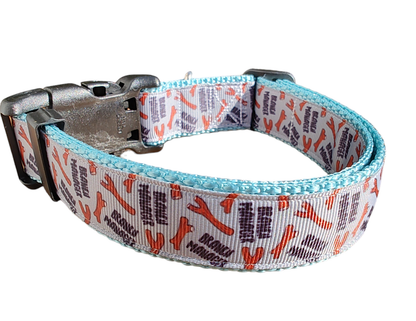 Branch Manager Light Blue Nylon Dog Collar MD, LG, XL, Leash, Martingale