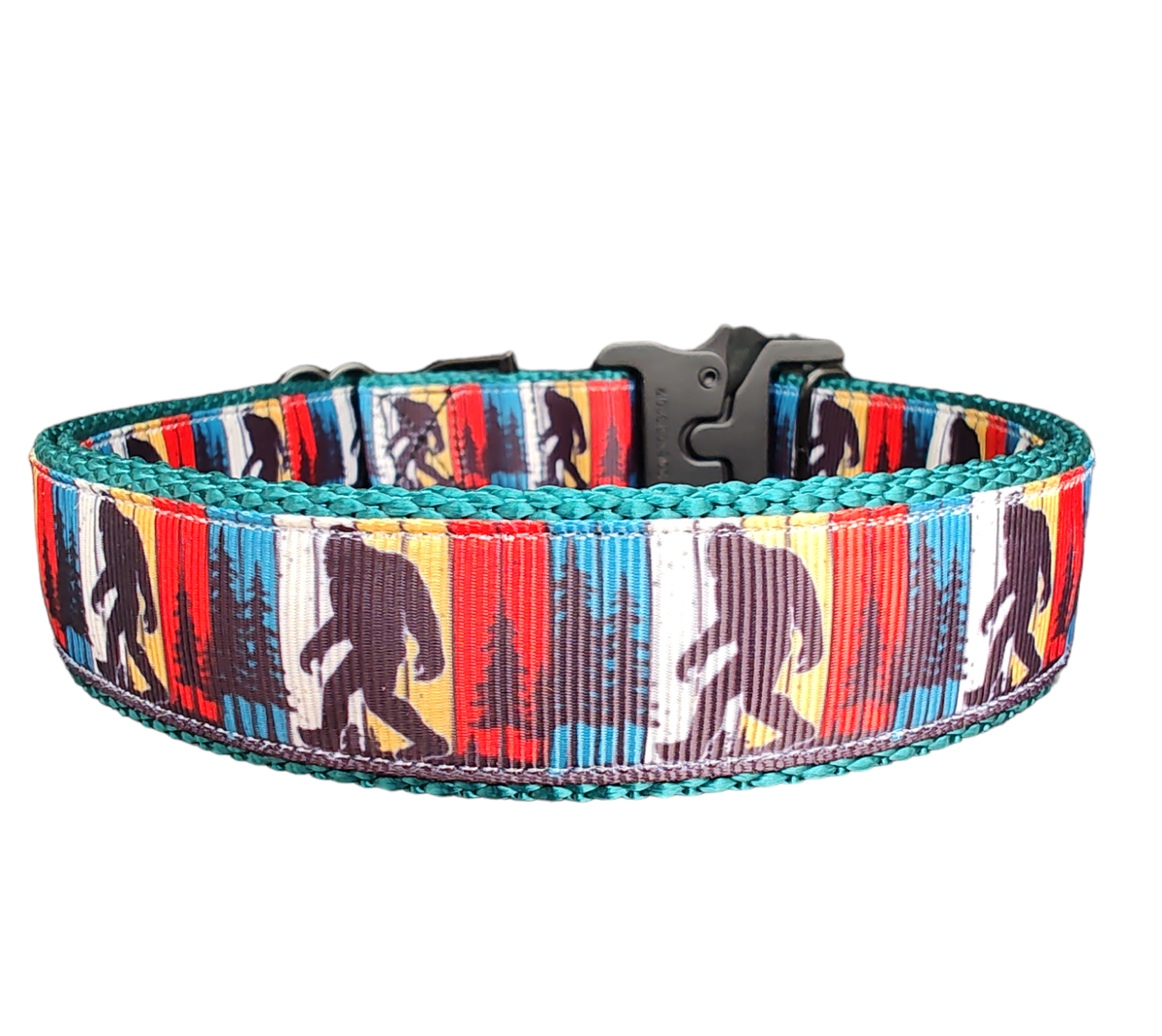 Bigfoot Sasquatch Green Nylon Dog Collar MD, LG, XL, Leash