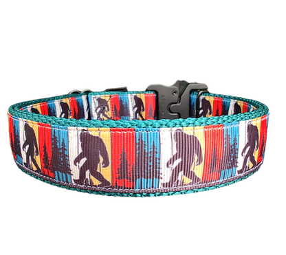 Bigfoot Sasquatch Green Nylon Dog Collar MD, LG, XL, Leash