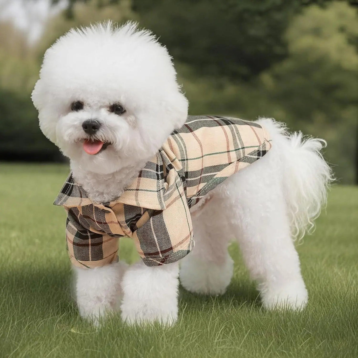 Plaid Dog Polo Shirt Soft Pet Outfit for Small & Medium Dogs and Cats