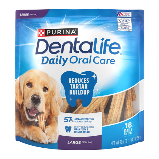 Purina DentaLife Dental Chews for Large Dogs, 18 Count, 20.7 oz