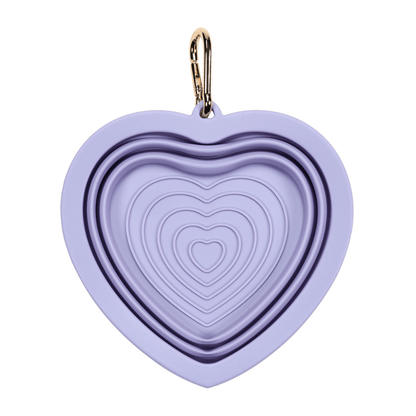 Lavender Heart Collapsible Dog Bowl — Travel Water Bowl