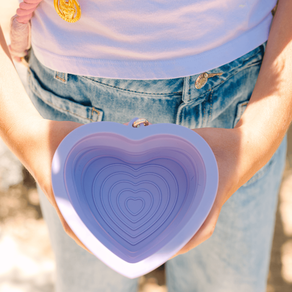 Lavender Heart Collapsible Dog Bowl — additional photo 7