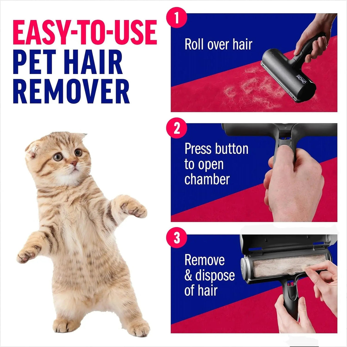 Reusable Pet Hair Remover Roller for Furniture and Clothing