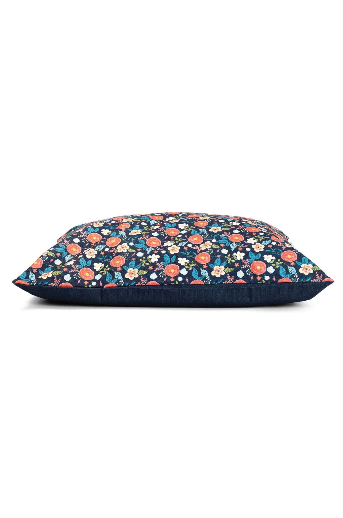 Riley – Washable Navy Floral Dog Bed with Memory Foam