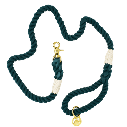 Sam – Organic Cotton Rope Dog Leash, Heather Green