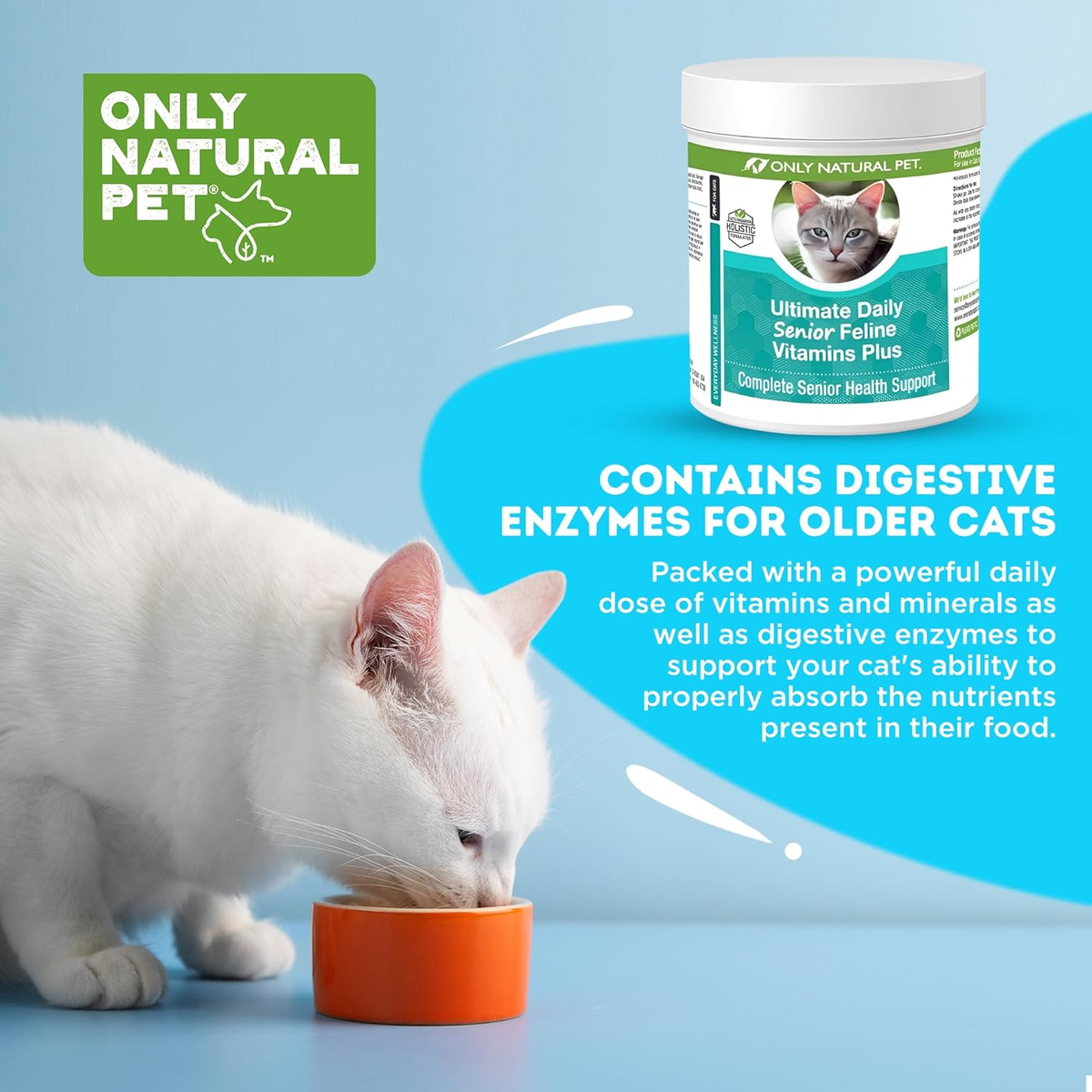 Senior Cat Multivitamin Powder with Taurine & Lysine, 3.2 oz
