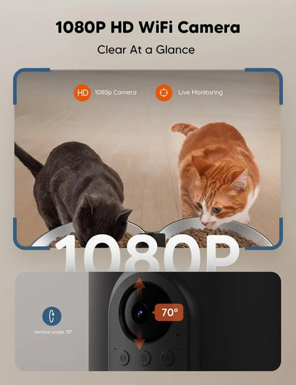 Smart 6L WiFi Pet Feeder with Camera and Dual Bowls