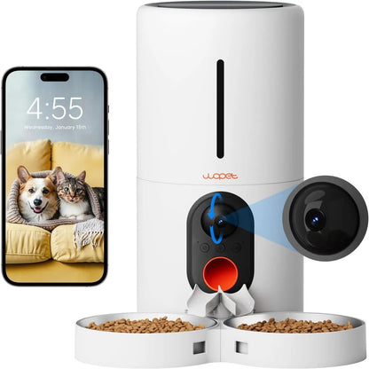 Smart 6L WiFi Pet Feeder with Camera and Dual Bowls