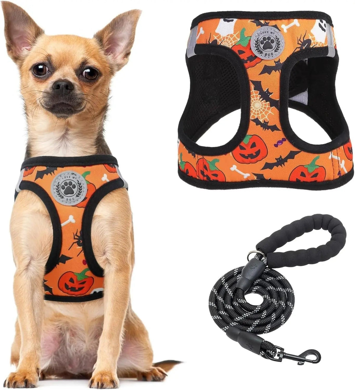 Reflective Step-In Dog Harness and Leash Set, XS-XL