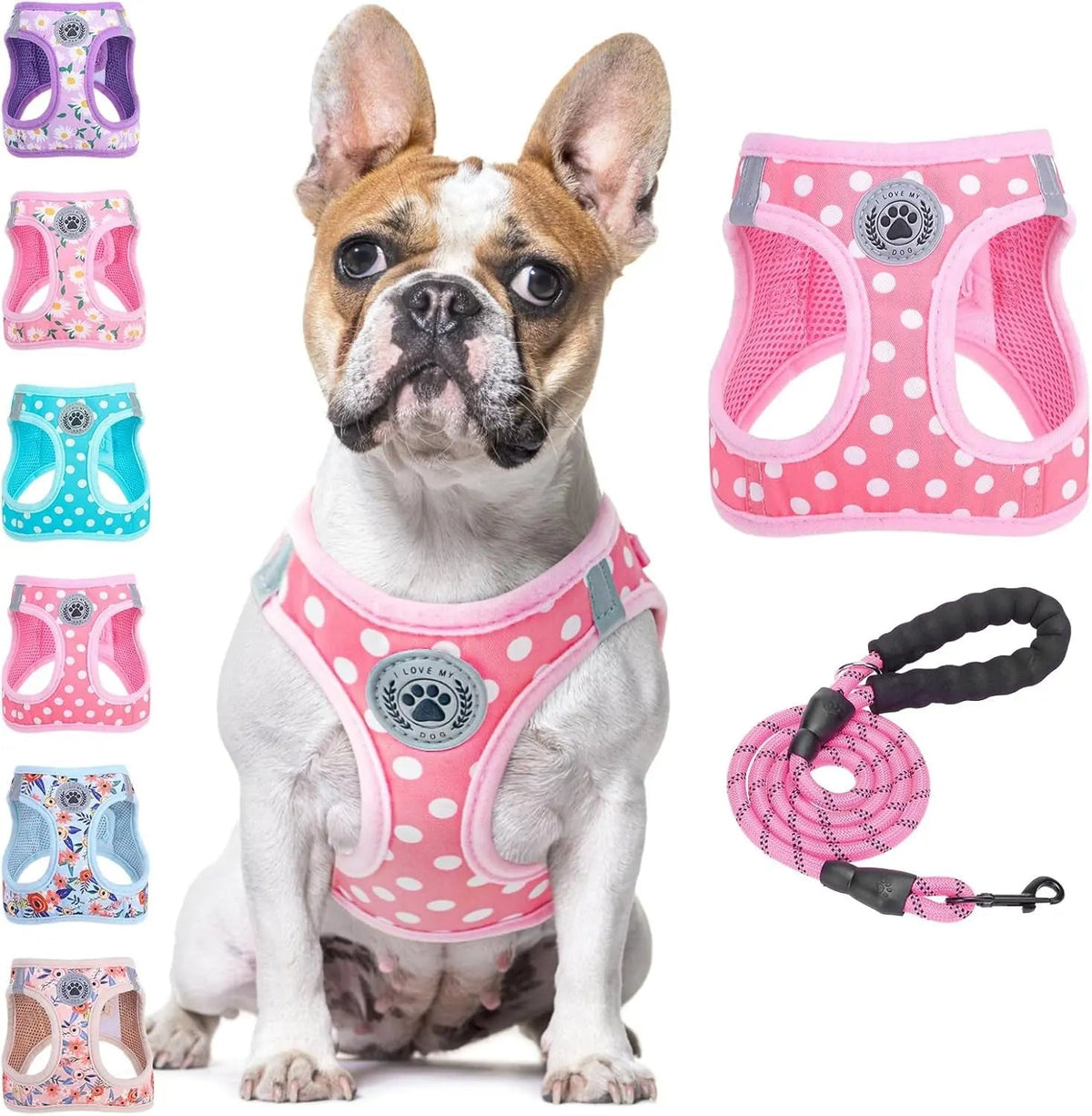 Reflective Step-In Dog Harness and Leash Set, XS-XL