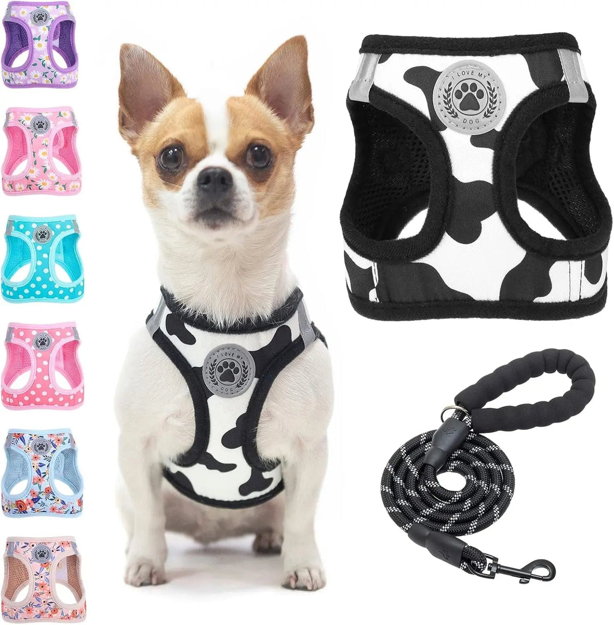 Reflective Step-In Dog Harness and Leash Set, XS-XL