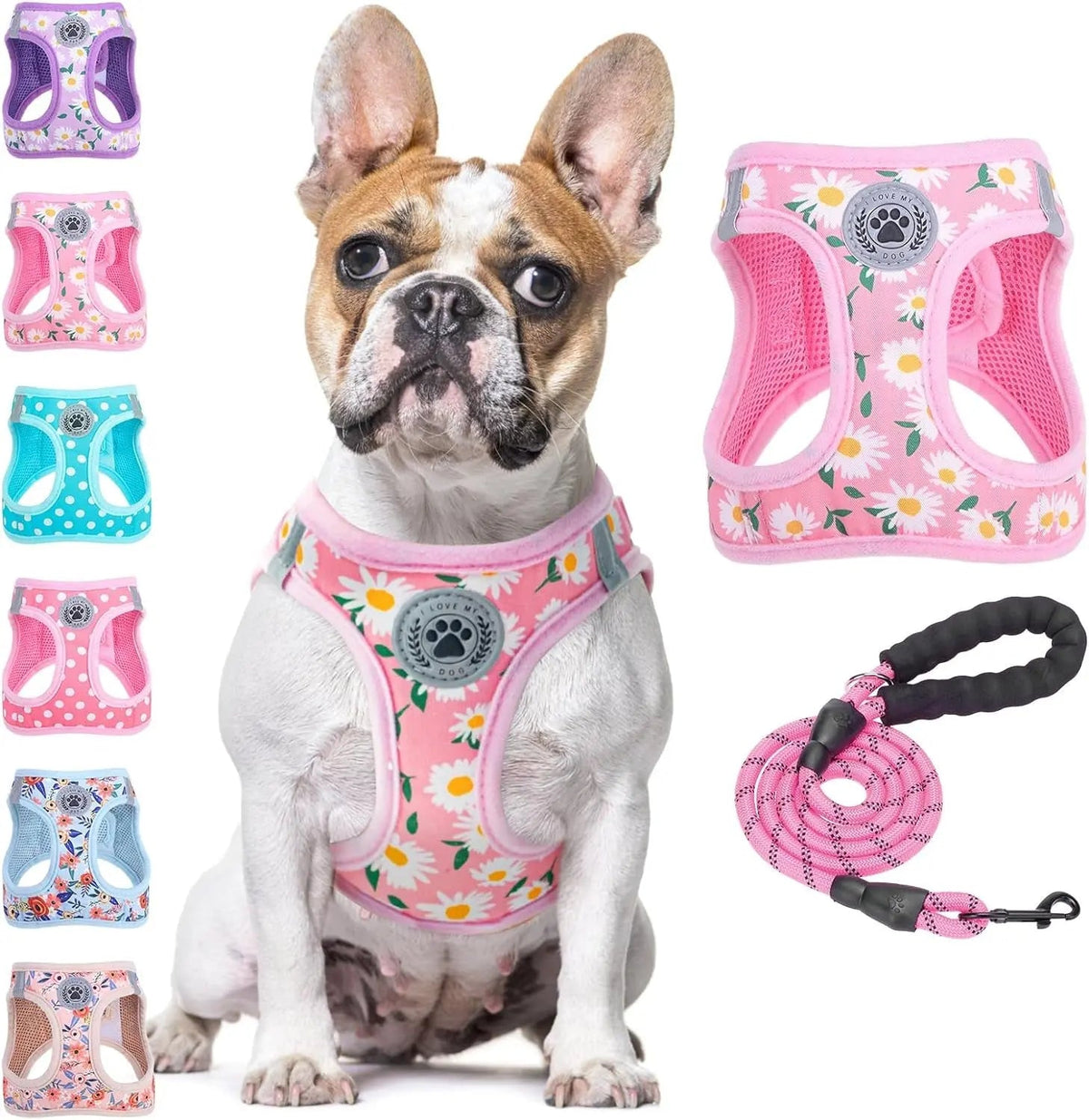 Reflective Step-In Dog Harness and Leash Set, XS-XL