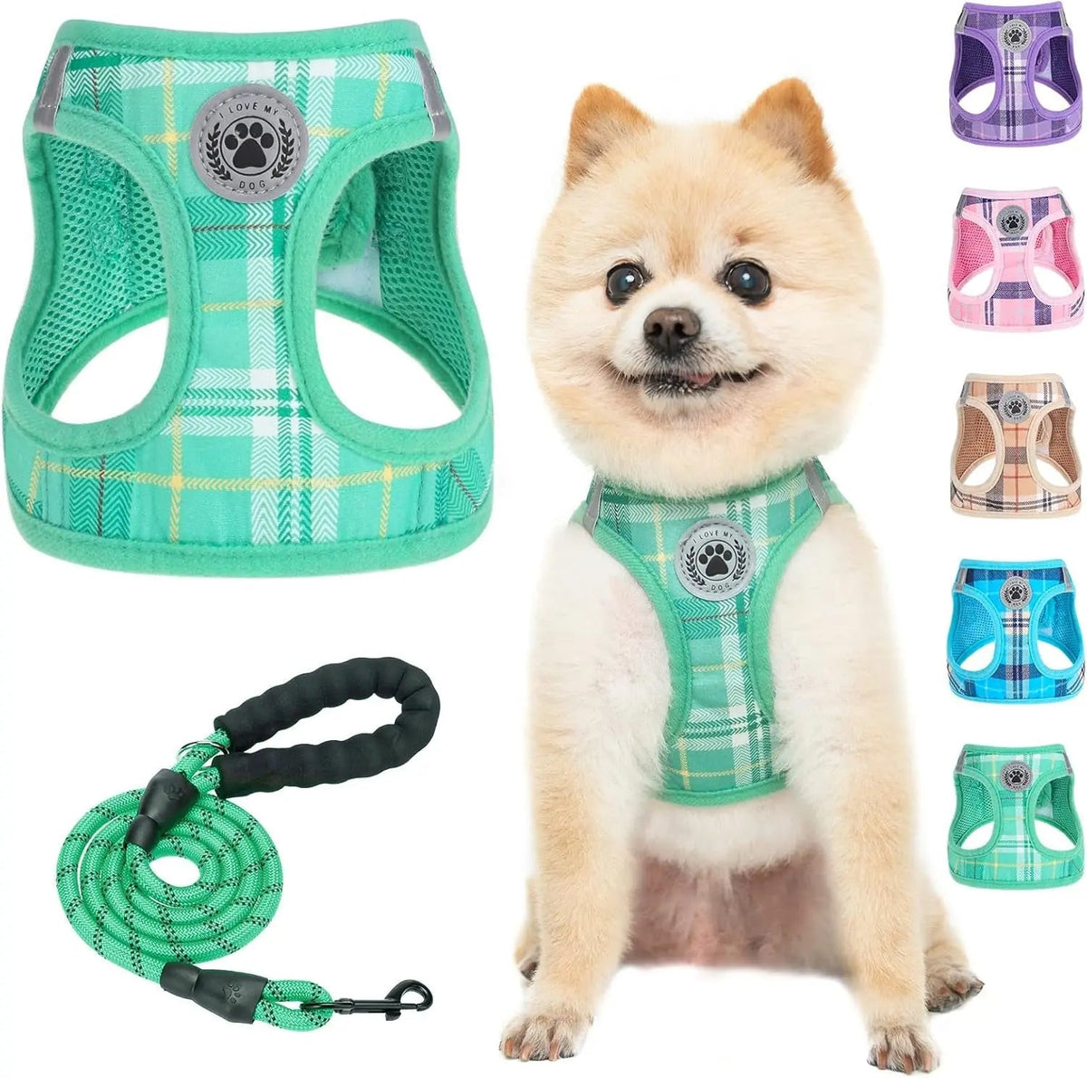 Reflective Step-In Dog Harness and Leash Set, XS-XL