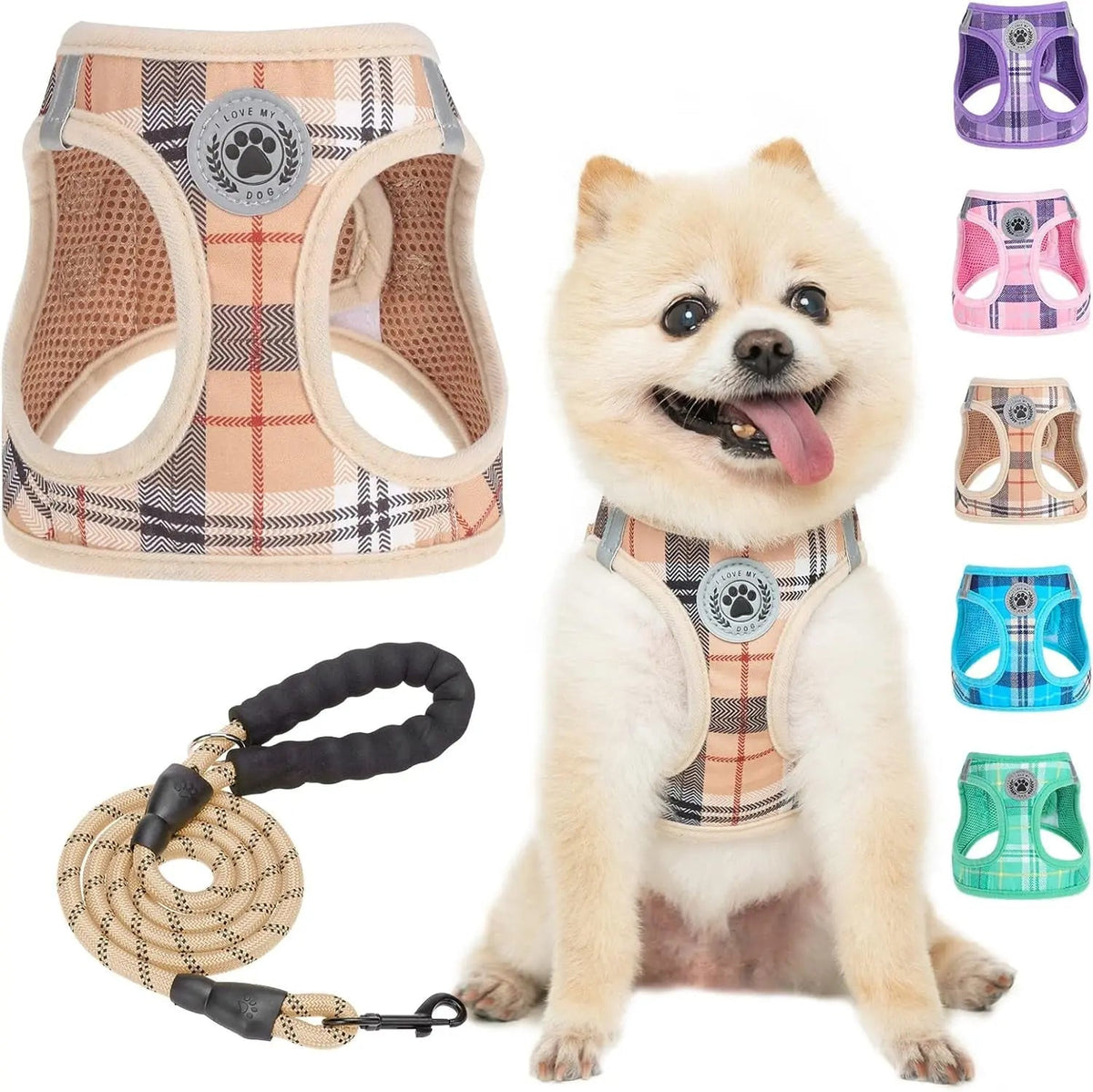 Reflective Step-In Dog Harness and Leash Set, XS-XL