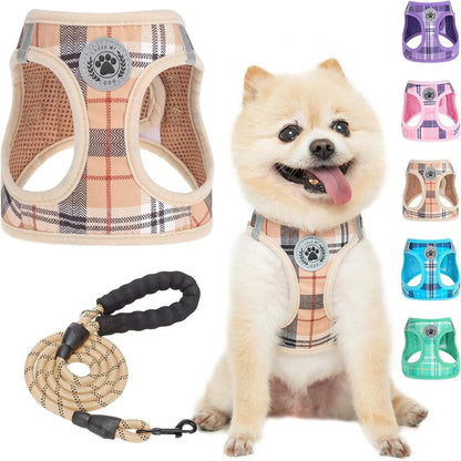 Reflective Step-In Dog Harness and Leash Set, XS-XL