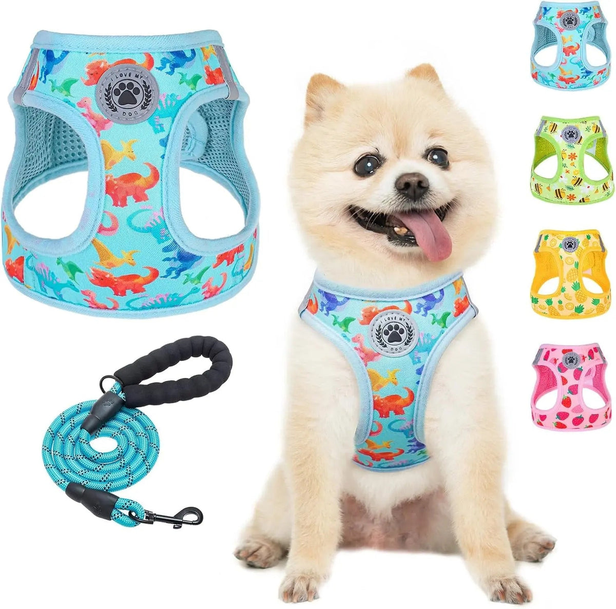 Reflective Step-In Dog Harness and Leash Set, XS-XL