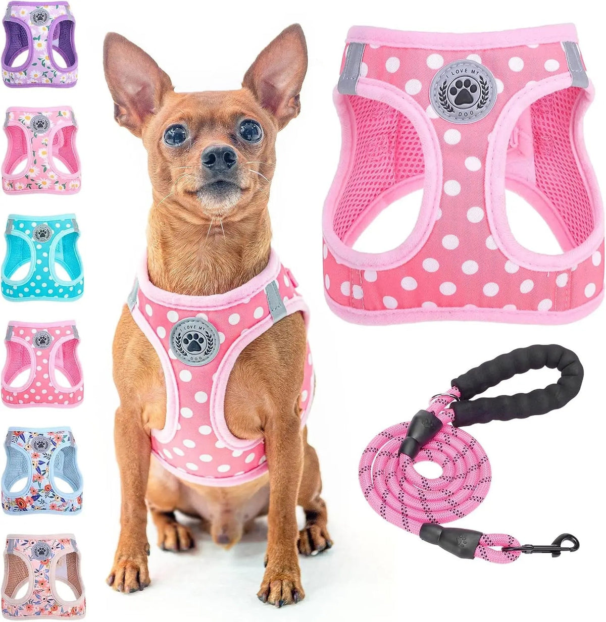 Reflective Step-In Dog Harness and Leash Set, XS-XL
