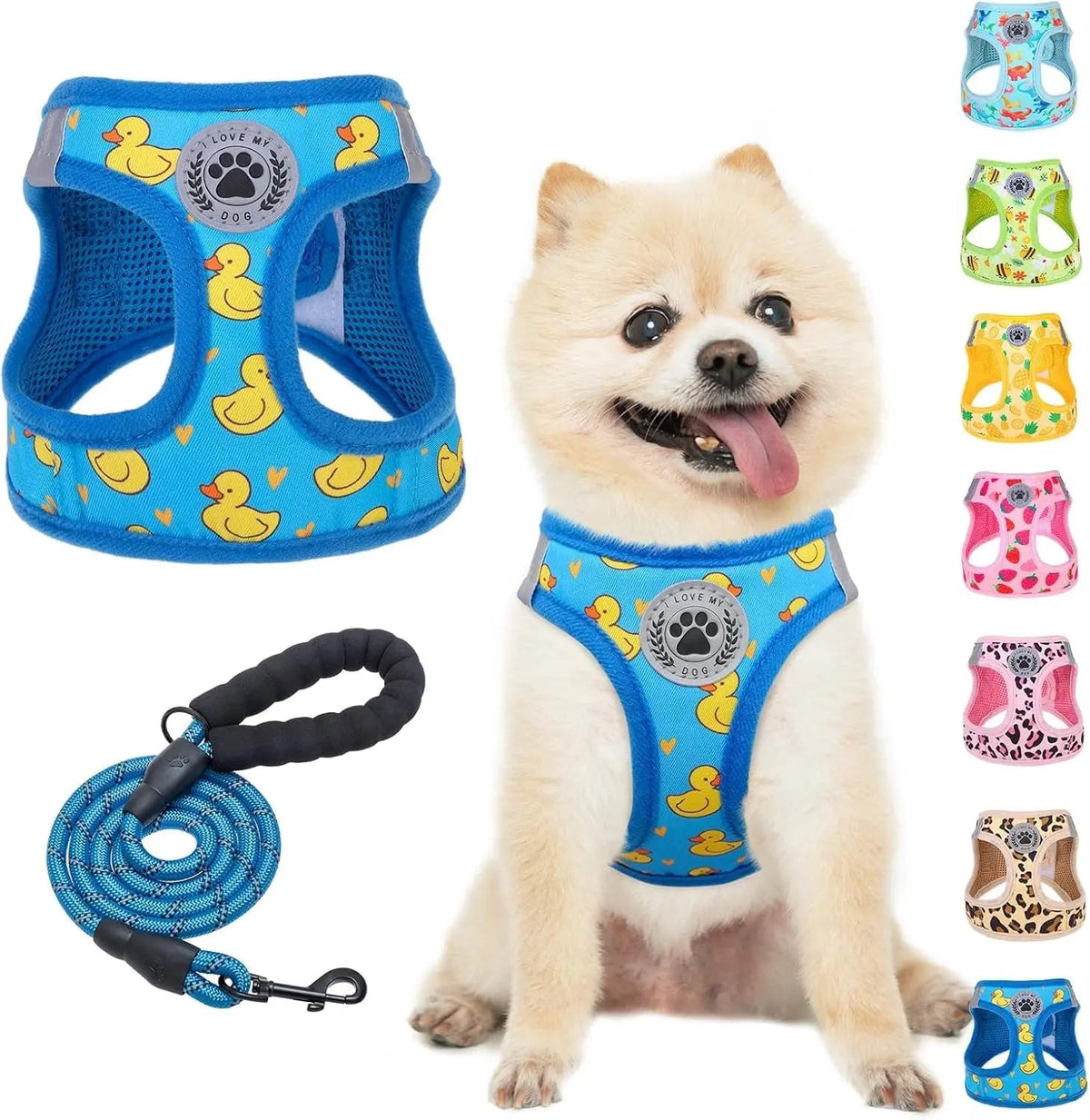 Reflective Step-In Dog Harness and Leash Set, XS-XL