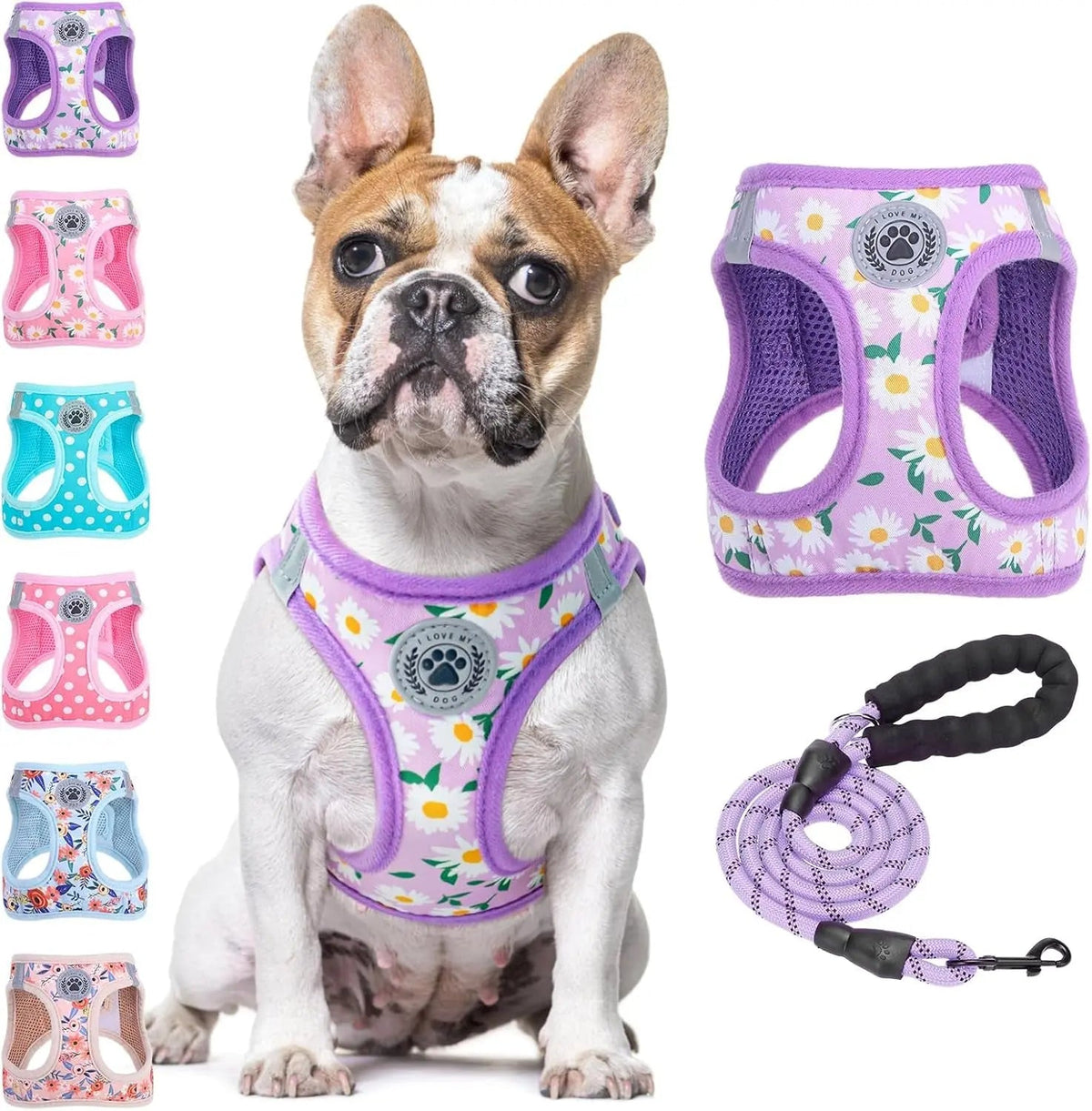 Reflective Step-In Dog Harness and Leash Set, XS-XL