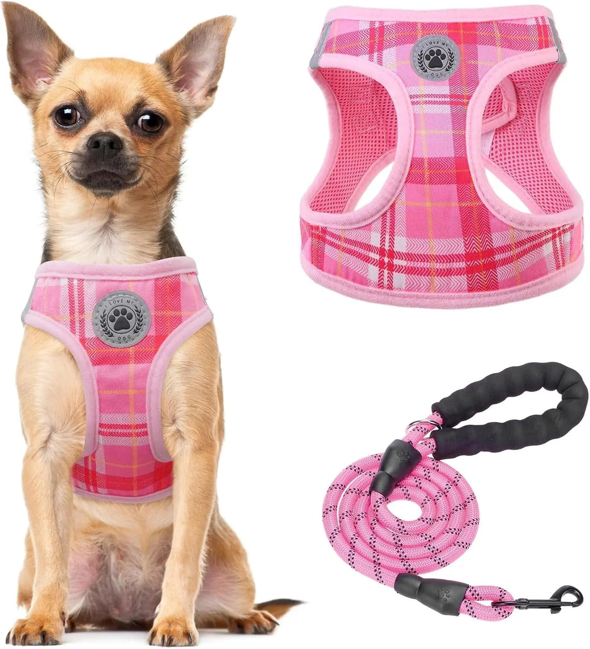 Reflective Step-In Dog Harness and Leash Set, XS-XL