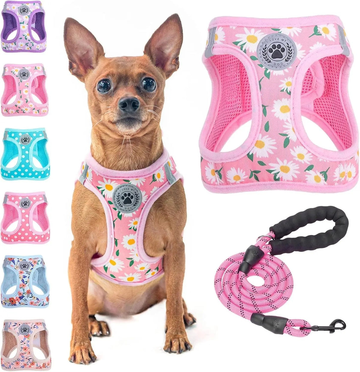 Reflective Step-In Dog Harness and Leash Set, XS-XL