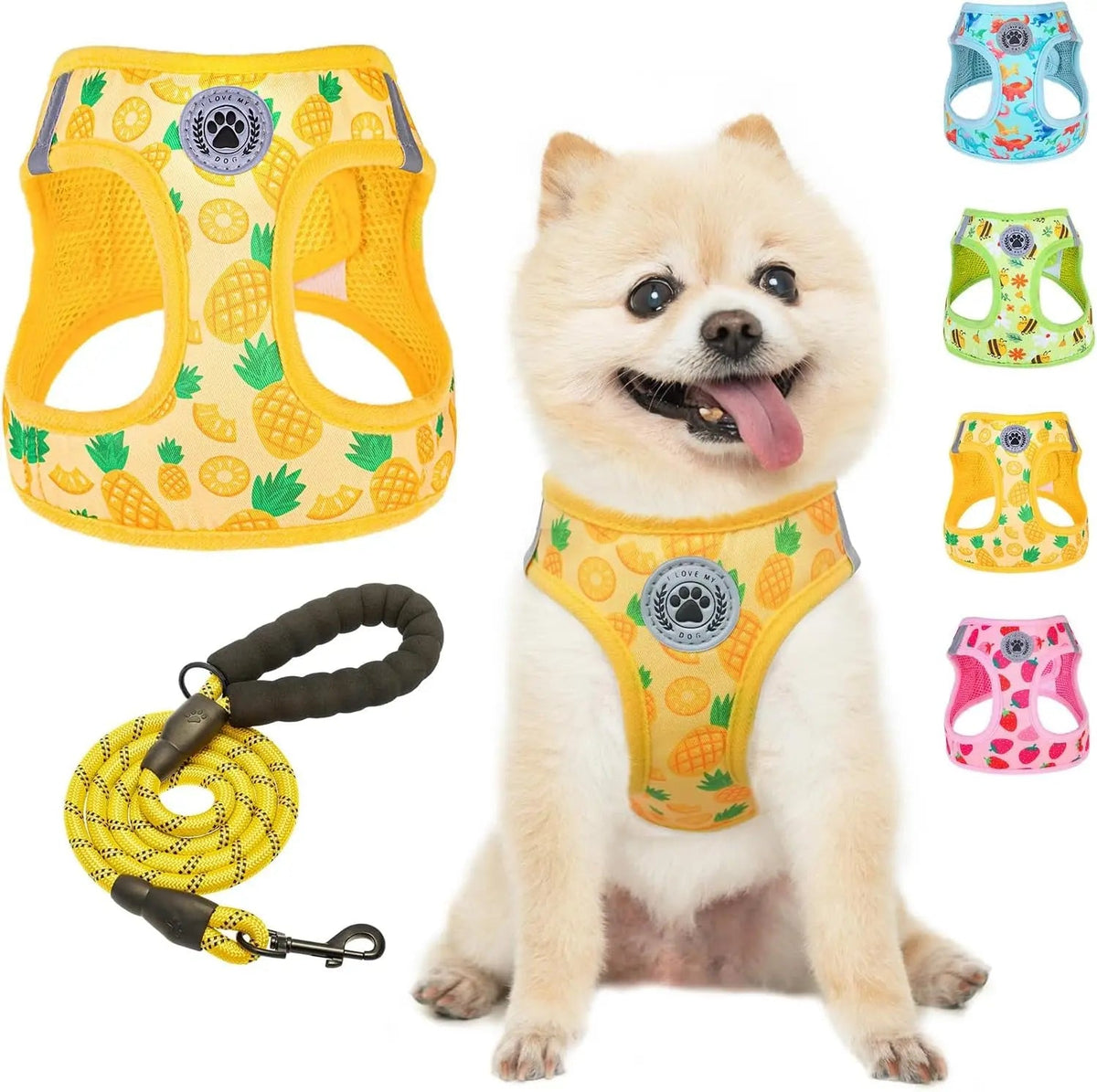 Reflective Step-In Dog Harness and Leash Set, XS-XL