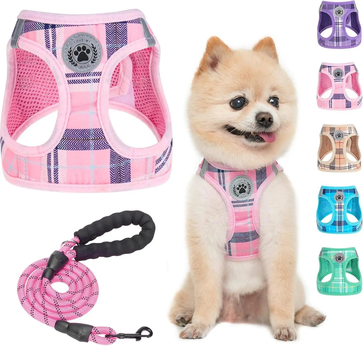 Reflective Step-In Dog Harness and Leash Set, XS-XL