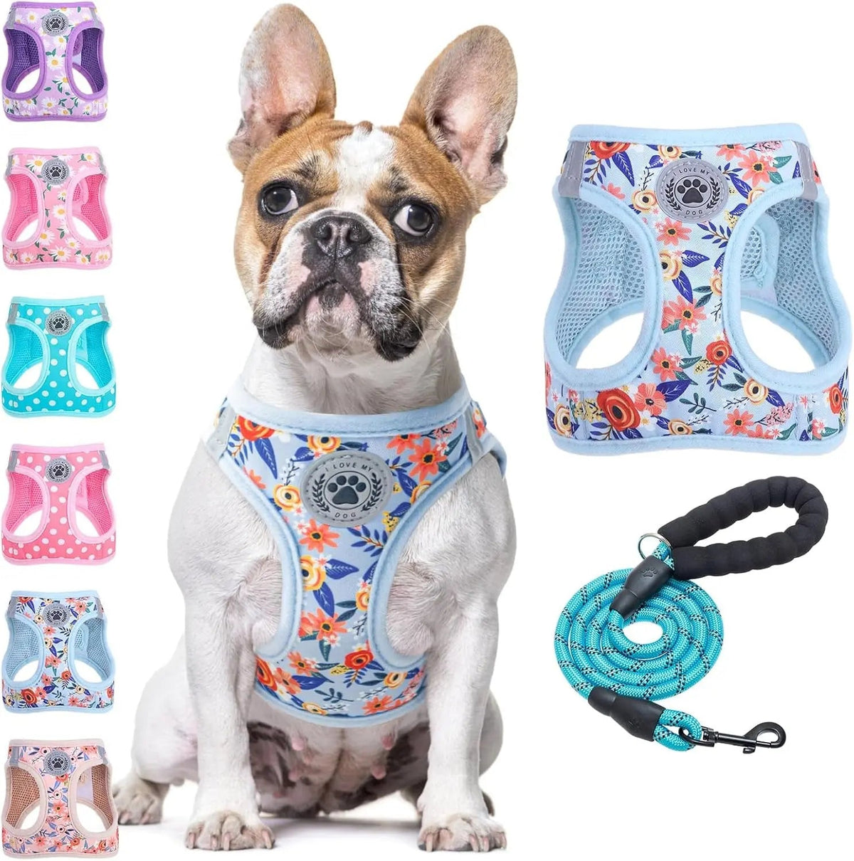 Reflective Step-In Dog Harness and Leash Set, XS-XL