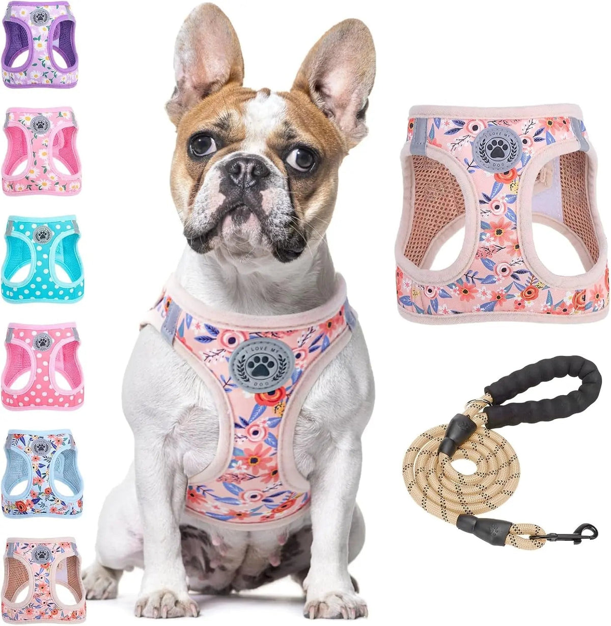 Reflective Step-In Dog Harness and Leash Set, XS-XL
