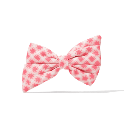 Sutton – Gingham Dog Babe Bow, Slides on Any Collar