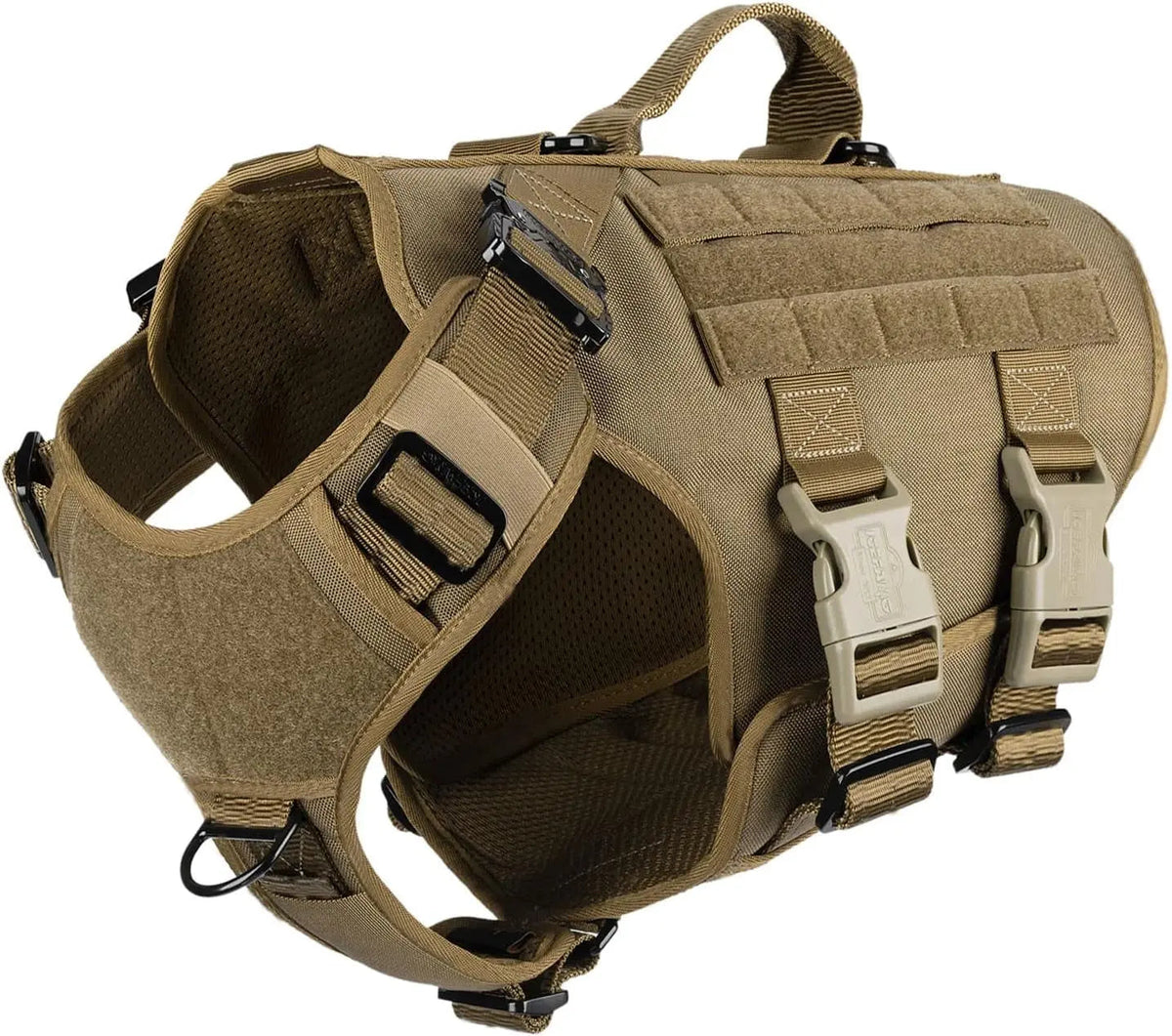 6-Buckle MOLLE Tactical Dog Harness, 3/4 Coverage