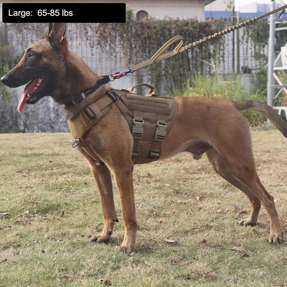 6-Buckle MOLLE Tactical Dog Harness, 3/4 Coverage