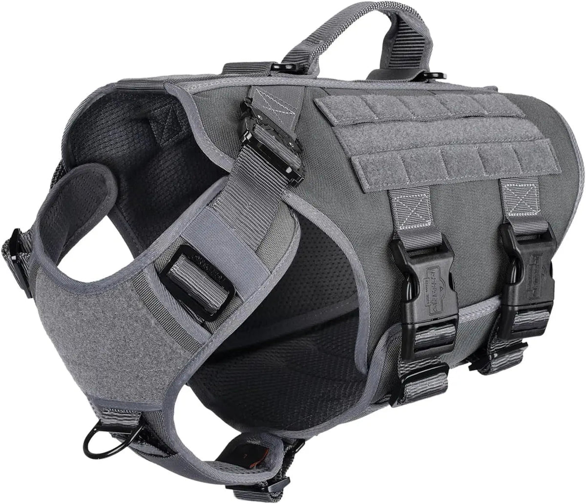 6-Buckle MOLLE Tactical Dog Harness, 3/4 Coverage