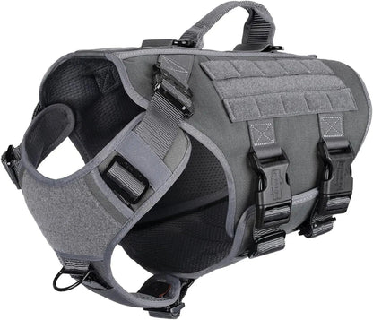 6-Buckle MOLLE Tactical Dog Harness, 3/4 Coverage