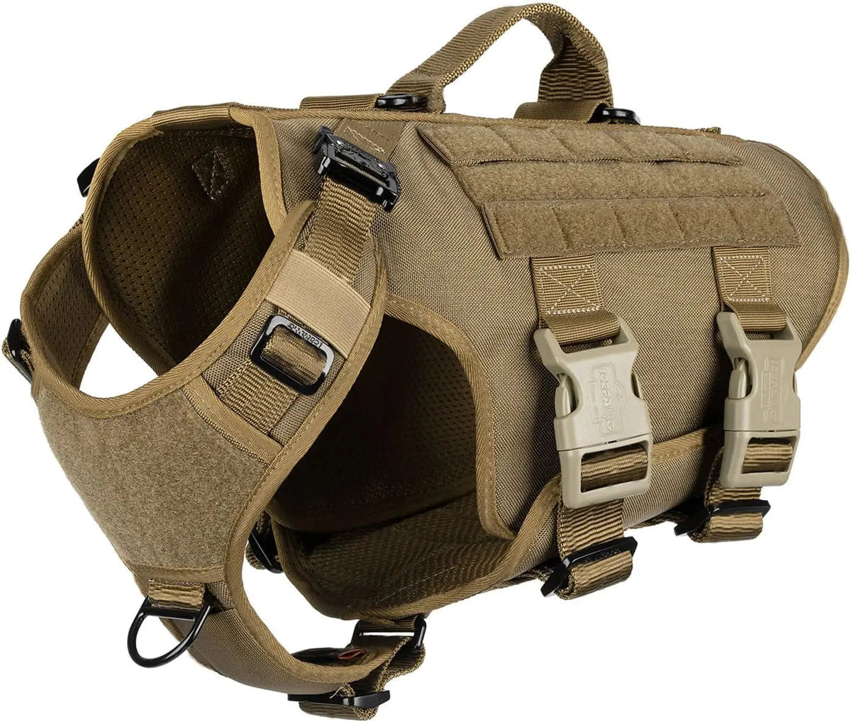 6-Buckle MOLLE Tactical Dog Harness, 3/4 Coverage