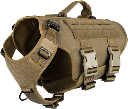 6-Buckle MOLLE Tactical Dog Harness, 3/4 Coverage
