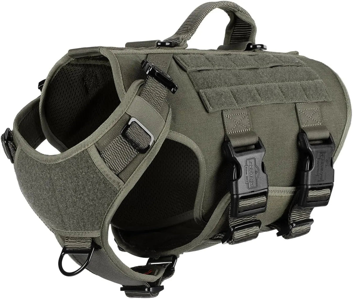 6-Buckle MOLLE Tactical Dog Harness, 3/4 Coverage