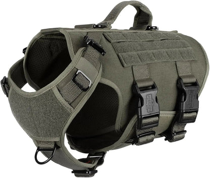6-Buckle MOLLE Tactical Dog Harness, 3/4 Coverage