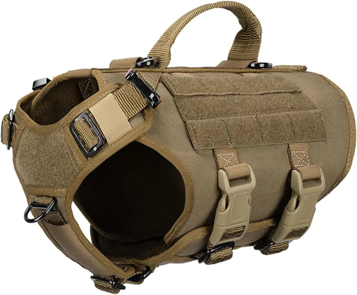 6-Buckle MOLLE Tactical Dog Harness, 3/4 Coverage