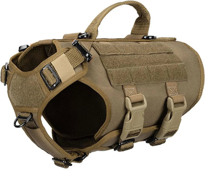 6-Buckle MOLLE Tactical Dog Harness, 3/4 Coverage