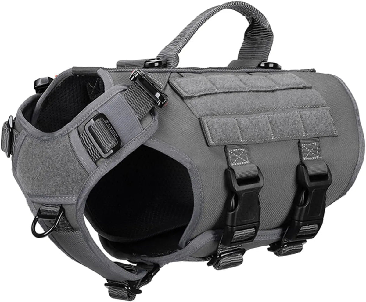 6-Buckle MOLLE Tactical Dog Harness, 3/4 Coverage