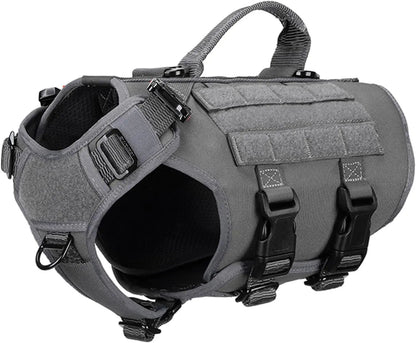 6-Buckle MOLLE Tactical Dog Harness, 3/4 Coverage