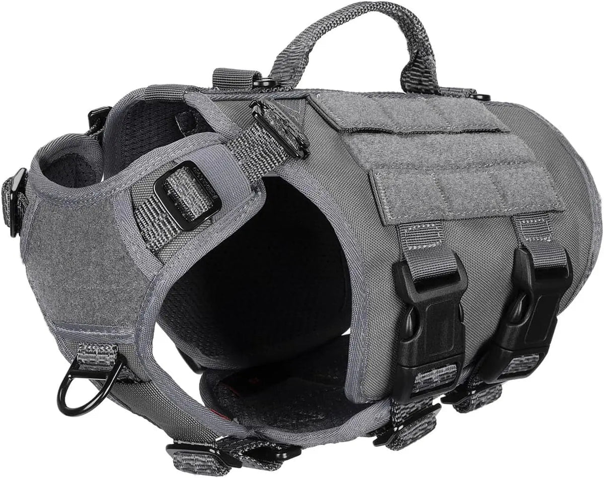 6-Buckle MOLLE Tactical Dog Harness, 3/4 Coverage