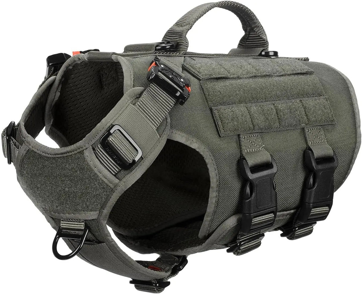 6-Buckle MOLLE Tactical Dog Harness, 3/4 Coverage