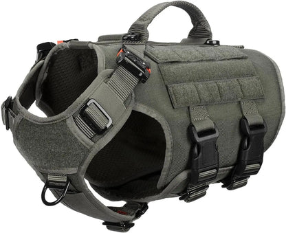 6-Buckle MOLLE Tactical Dog Harness, 3/4 Coverage